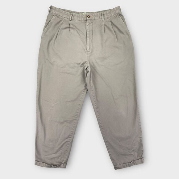 VINTAGE Banana Republic Safari Pants Mens 38x30 Khaki Twill Relaxed Trousers - Picture 2 of 16